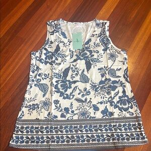 Tank top- blue and white blouse